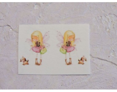 Термонаклейка "Фея с собачкой" высота - 2,5 см (пара)