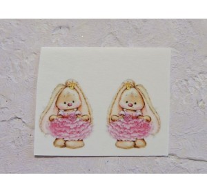 Термонаклейка "Зайка в платье" высота - 2,5 см (пара)