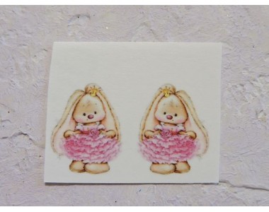 Термонаклейка "Зайка в платье" высота - 2,5 см (пара)