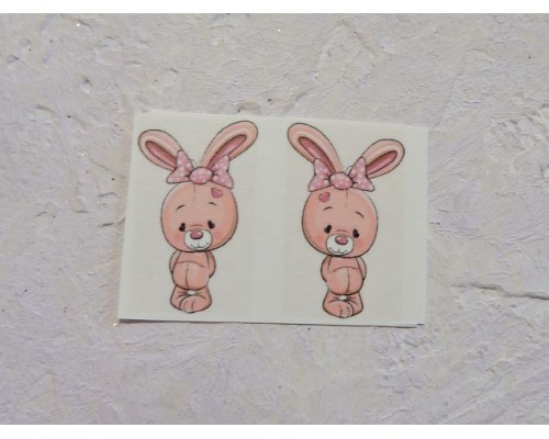 Термонаклейка "Зайчик" высота - 2,5 см (пара)