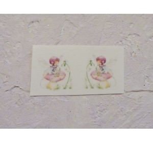 Термонаклейка "Фея на грибочке" высота - 2,0 см (пара)