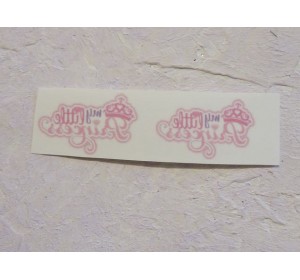 Термонаклейка "Надпись розовая" высота - 1.5 см, ширина - 3.0 см (пара)