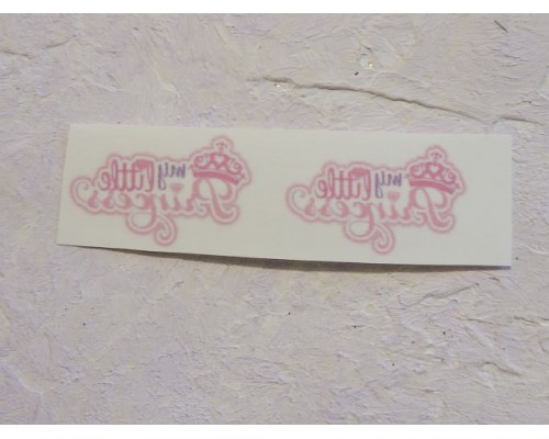 Термонаклейка "Надпись розовая" высота - 1.5 см, ширина - 3.0 см (пара)