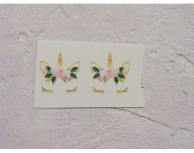 Термонаклейка "Единорог с розами" высота - 2.0 см, ширина - 1,5 см (пара)