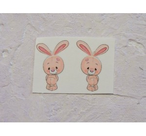 Термонаклейка "Зайка 2 " высота -2.5 см (пара)