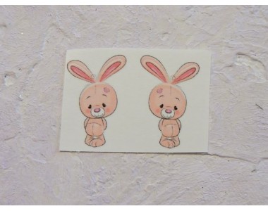 Термонаклейка "Зайка 2 " высота -2.5 см (пара)