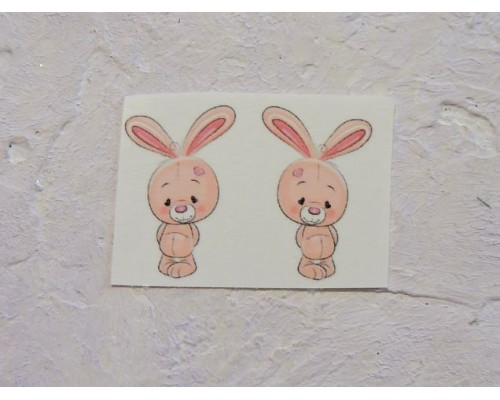 Термонаклейка "Зайка 2 " высота -2.5 см (пара)