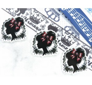 Кабошон-вырубка "Ученица №24" 3,5 см - 1 шт.