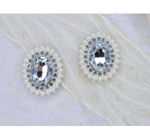 Серединка ювелирная 2*2,5 см, цв. прозрачный - 1 шт.