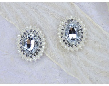 Серединка ювелирная 2*2,5 см, цв. прозрачный - 1 шт.