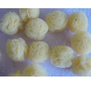 Помпон из фатина 2,5 см, цв. желтый - 1 шт.