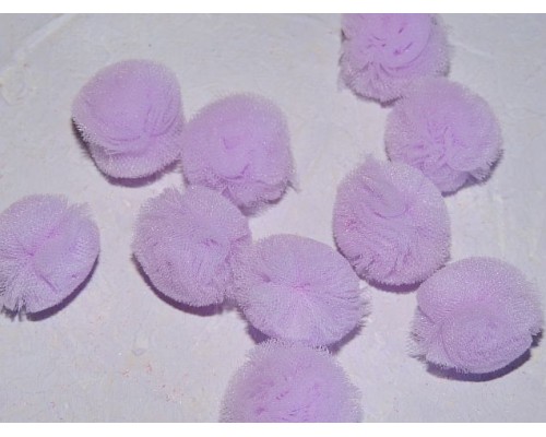 Помпон из фатина 2,5 см, цв. фиолетовый - 1 шт.