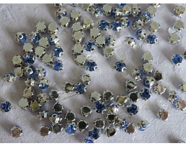 Стразы пришивные "Круг" 5 мм, цв. светло-синий - 1 упаковка (20шт)