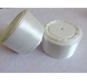 Атласная лента 50 мм, цв. молочный № 042 - 1м.