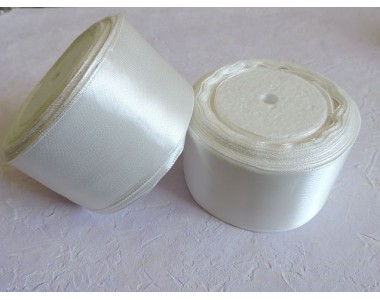 Атласная лента 50 мм, цв. молочный № 042 - 1м.