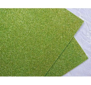  Фоамиран глиттерный 2мм (20*30см), цв. фисташковый 2 - 1 лист