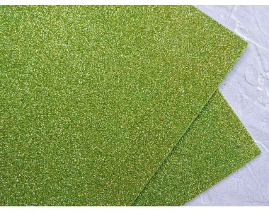 Фоамиран глиттерный 2мм (20*30см), цв. фисташковый 2 - 1 лист