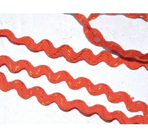 Тесьма с люрексом "Вьюнок" 0,6 см, цв. красный - 1 м.