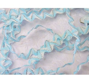 Тесьма с люрексом "Вьюнок" 0,6 см, цв. бело-голубой - 1 м.