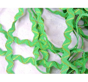 Тесьма с люрексом "Вьюнок" 0,6 см, цв. зеленый - 1 м.