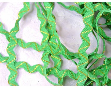 Тесьма с люрексом "Вьюнок" 0,6 см, цв. зеленый - 1 м.