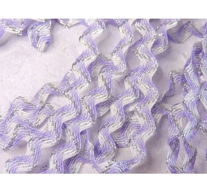 Тесьма с люрексом "Вьюнок" 0,6 см, цв. бело-сиреневый - 1 м.