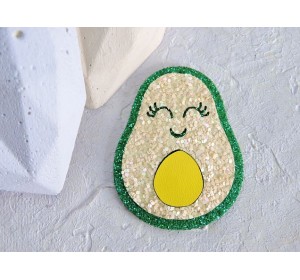 Патч сборный "Авокадо", 50*39 мм, цв. зеленый - 1 шт.