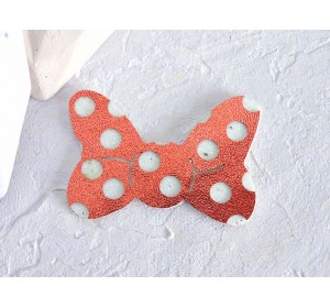 Патч сборный "Бантик", 50*35 мм, цв. бело-красный - 1 шт.