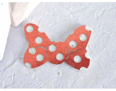 Патч сборный "Бантик", 50*35 мм, цв. бело-красный - 1 шт.