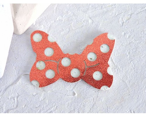 Патч сборный "Бантик", 50*35 мм, цв. бело-красный - 1 шт.