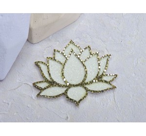 Патч сборный "Лотос", 50*35 мм, цв. золото - 1 шт. 