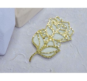 Патч сборный "Роза", 50*30 мм, цв. золото - 1 шт. 