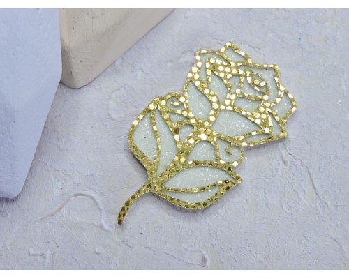 Патч сборный "Роза", 50*30 мм, цв. золото - 1 шт. 