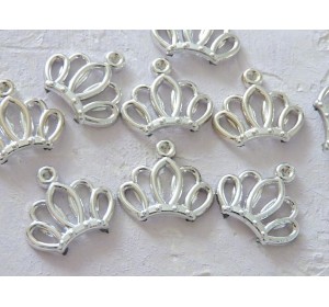 Кабошон флоризель пластик 25*22  мм, "Корона"  цв. серебро - 1 шт