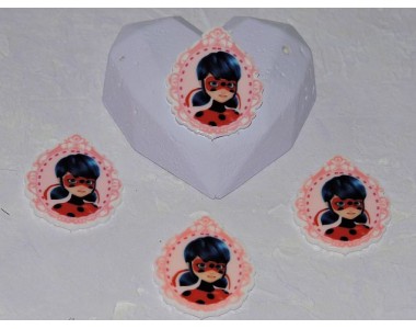 Кабошон-вырубка 28*5 мм "Леди Баг" -  1 шт