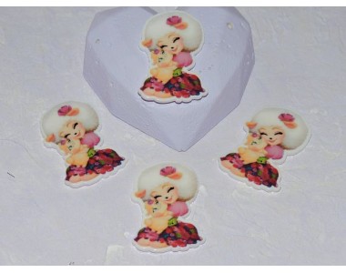 Кабошон-вырубка "Девочка-овечка" 36*25 мм - 1 шт