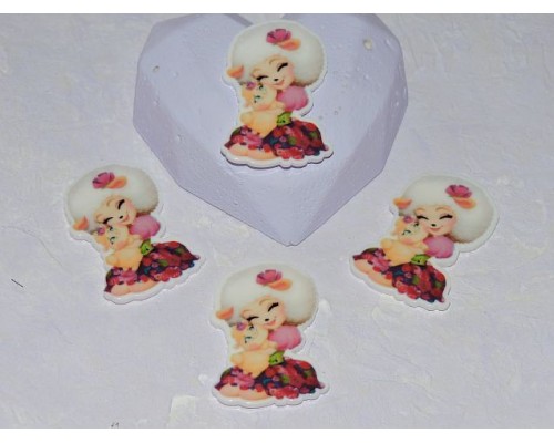 Кабошон-вырубка "Девочка-овечка" 36*25 мм - 1 шт