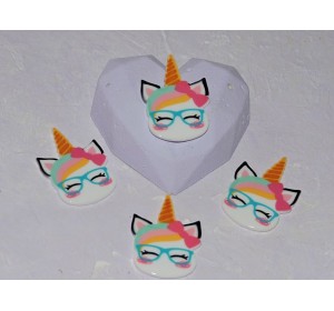 Кабошон-вырубка 35 мм "Единорожка 6" - 1 шт