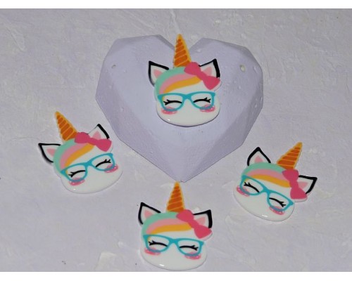 Кабошон-вырубка 35 мм "Единорожка 6" - 1 шт