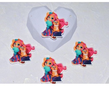 Кабошон-вырубка "Девочка-лев" 36*32 мм - 1 шт