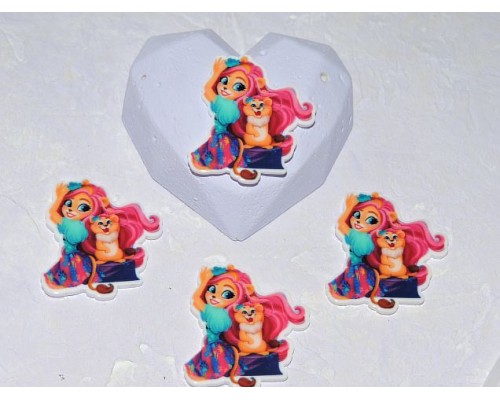 Кабошон-вырубка "Девочка-лев" 36*32 мм - 1 шт