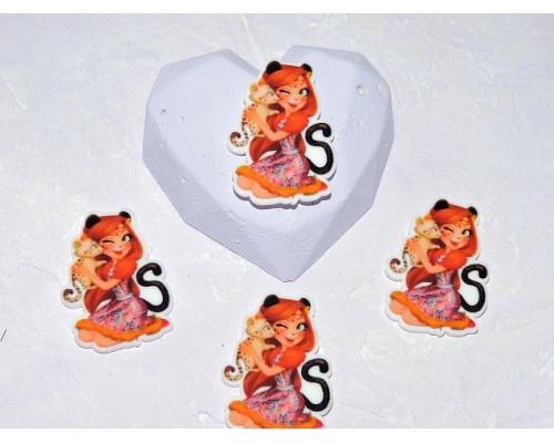 Кабошон-вырубка "Девочка-гепард" 36*26 мм - 1 шт