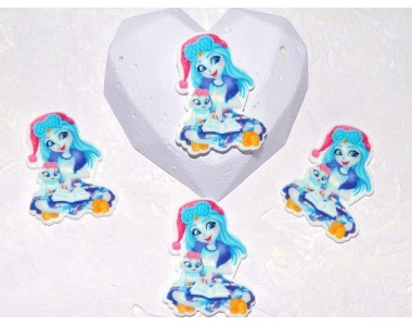 Кабошон-вырубка "Девочка-сова" 36*27 мм - 1 шт