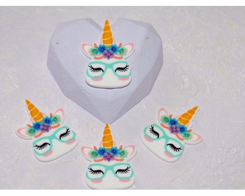 Кабошон-вырубка 35 мм "Единорожка 4" -  1 шт