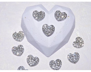 Кабошон флоризель пластик, "Сердечко" 14*13 мм -1 шт