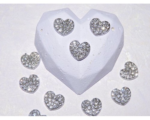 Кабошон флоризель пластик, "Сердечко" 14*13 мм -1 шт