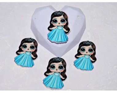 Кабошон-вырубка 40 мм "Лол принцесса" - 1шт