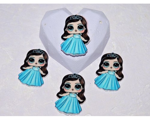 Кабошон-вырубка 40 мм "Лол принцесса" - 1шт