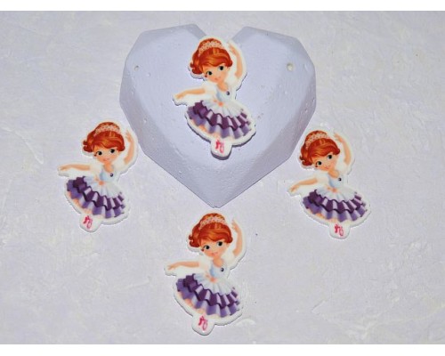 Кабошон-вырубка 41*25 мм "Балерина в фиолетовом платье" -  1 шт