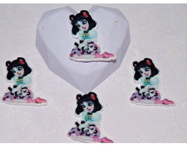 Кабошон-вырубка "Девочка-панда" 36*30 мм - 1 шт